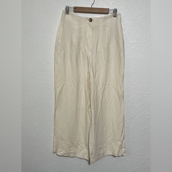 Topshop Ecru Stitch Wide Leg Pants - 8 - Picture 1 of 11